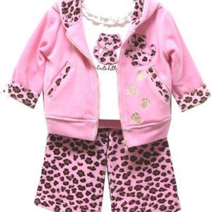 B.T. Kids Baby Girl's Pink Leopard Pant Set